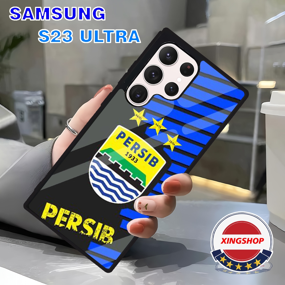 [hc15]  Case Glossy SAMSUNG S23 ULTRA |Casing Kilau Hp Motif PERSIB