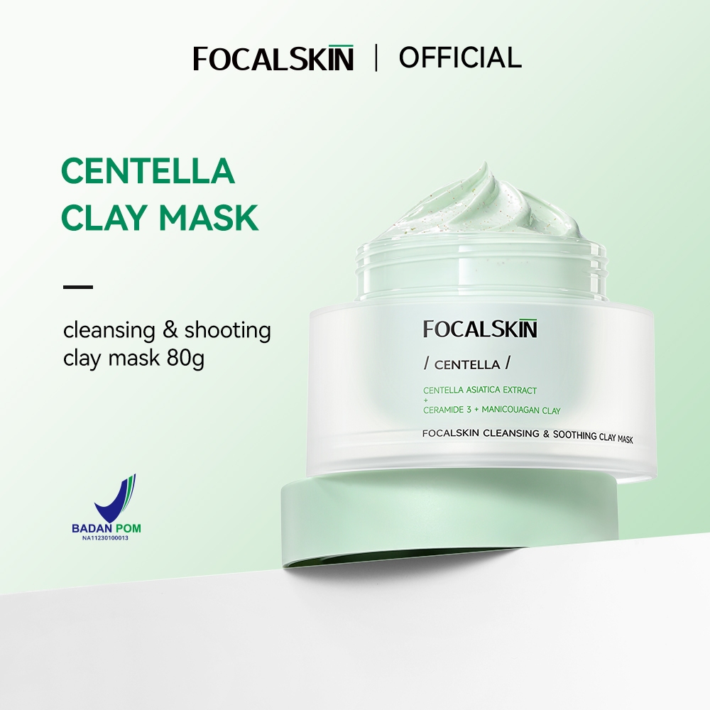 FOCALSKIN Centella Pore Clean Clay Mask 80g | 5X Ceramide Masker Lumpur Cleansing Soothing | Cica Cl