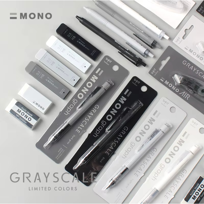 

Tombow Mono Grayscale Series Mono Graph Lite Mono Eraser Mono Air Correction Tape Black White Colors Pensil Mekanik Penghapus Pita Koreksi 0.5mm Limited Edition