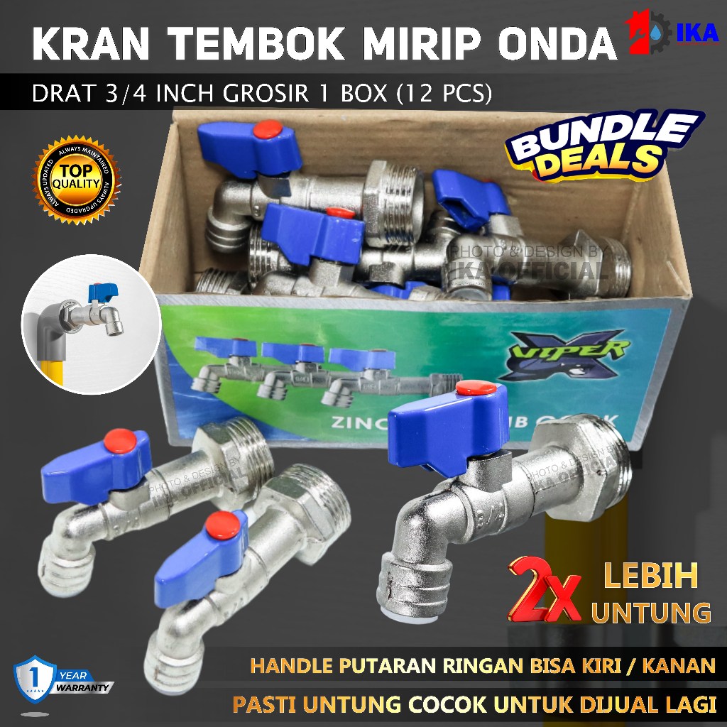 GROSIR KRAN BESI MIRIP ONDA BC / Kran Tembok MODEL Onda 3/4" Body Panjang / Keran Air Babet Bukan Be