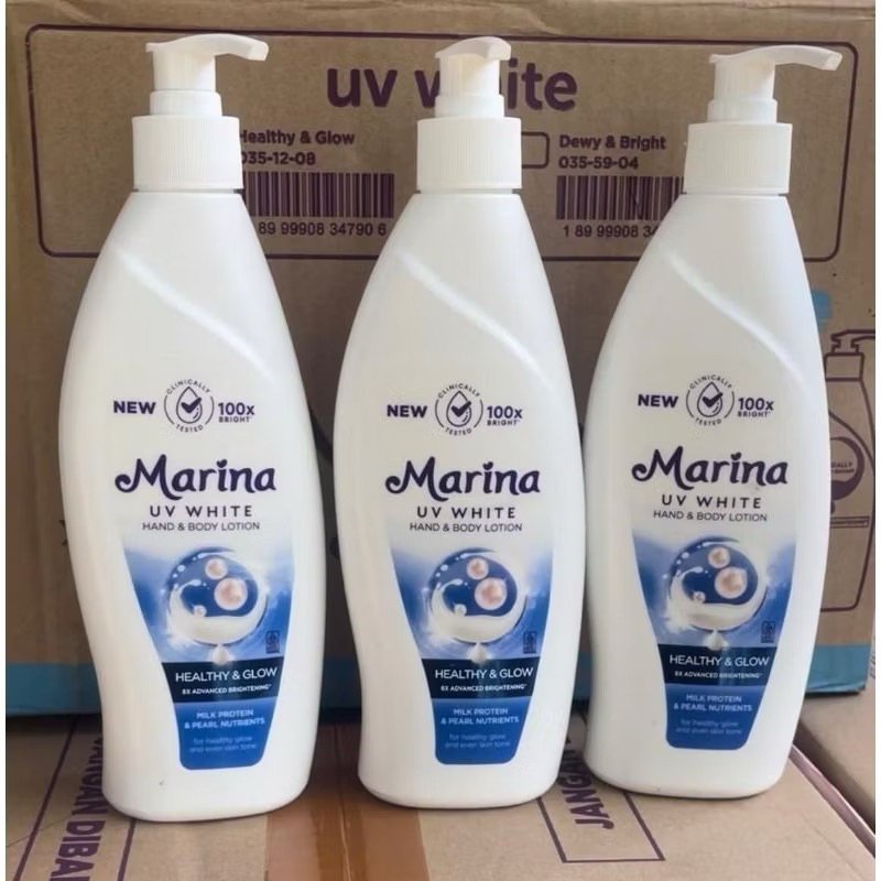 (READY STOCK) Marina Uv White Healthy & Glow Hand Body Lotion 350ml/Marina Biru/Ready Stok/ Handbody