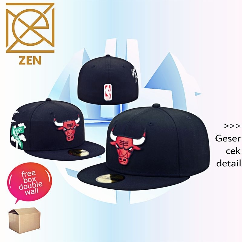 Snapback Fitted Chicago Bulls Import, Topi logo banteng