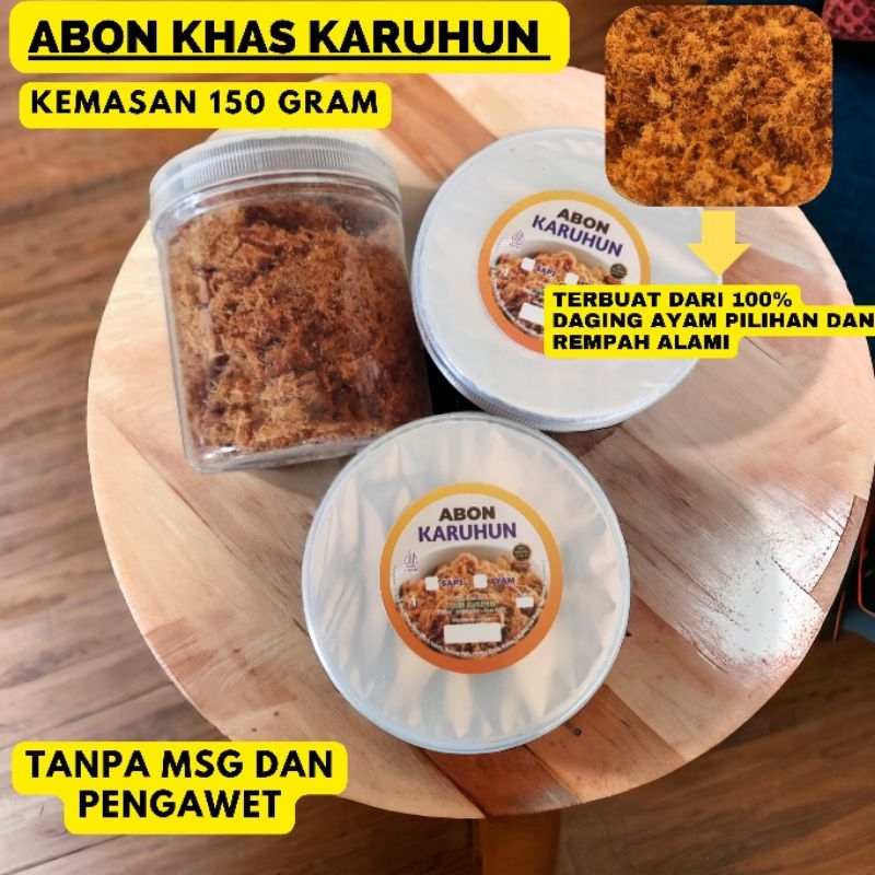 

Kemasan 150g Abon Ayam Karuhun Murni Daging Tanpa Tambahan