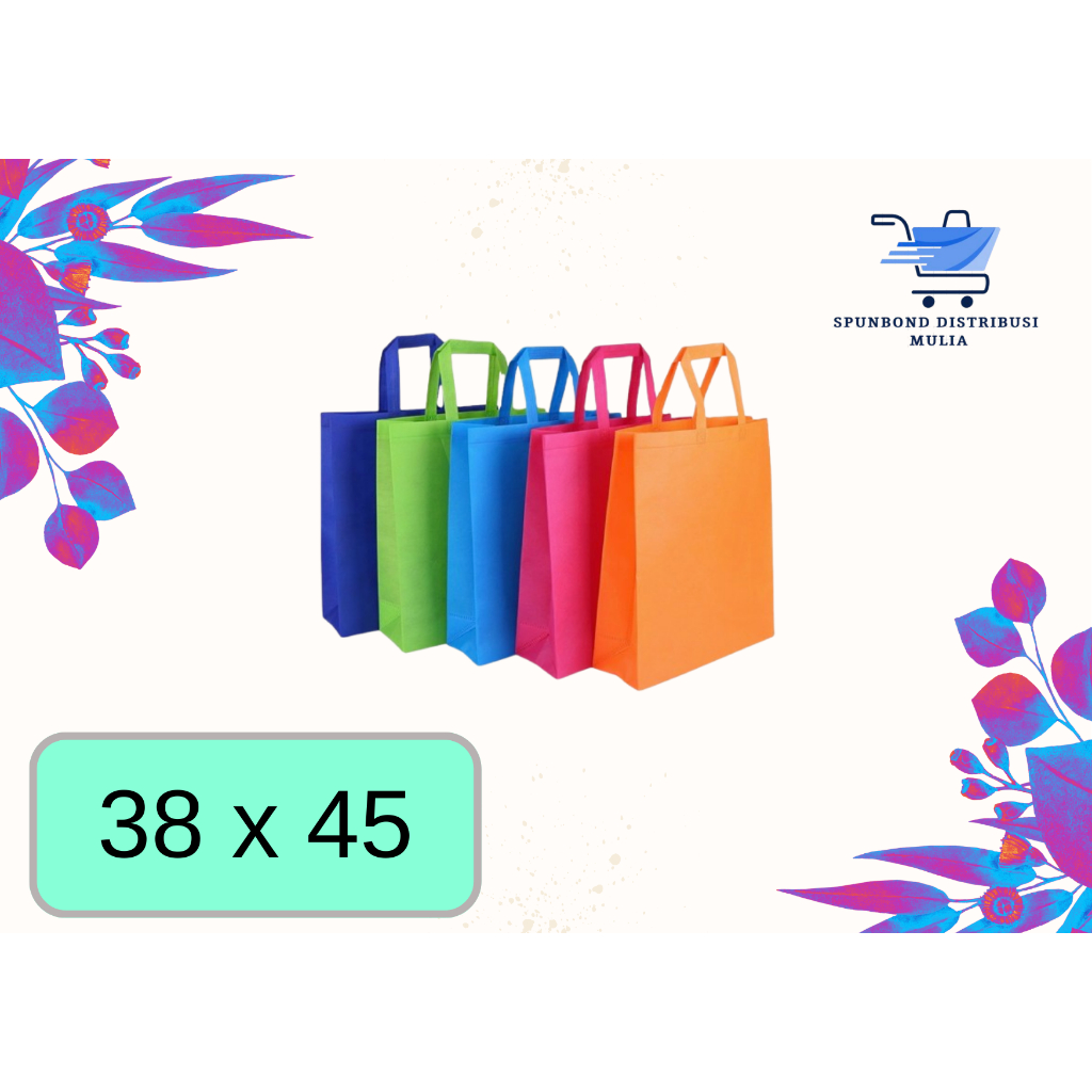 

TAS SPUNBOND SABLON CUSTOM 38x45x10 lipat samping / Goodie bag Spunbon box bag TAS SEMINAR NIKAHAN
