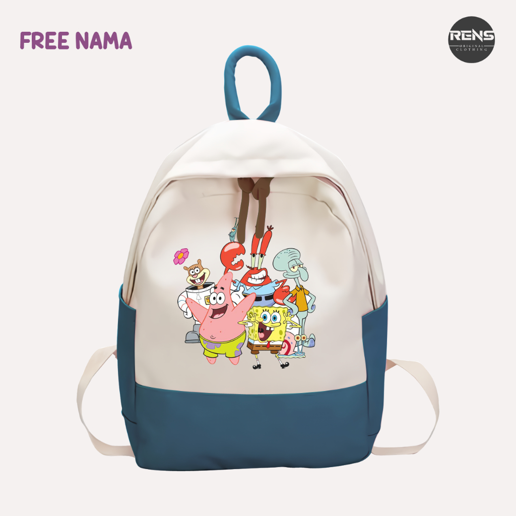 Tas Anak Spongebob Ransel Anak SD TK Kantong Backpack Karakter Anak