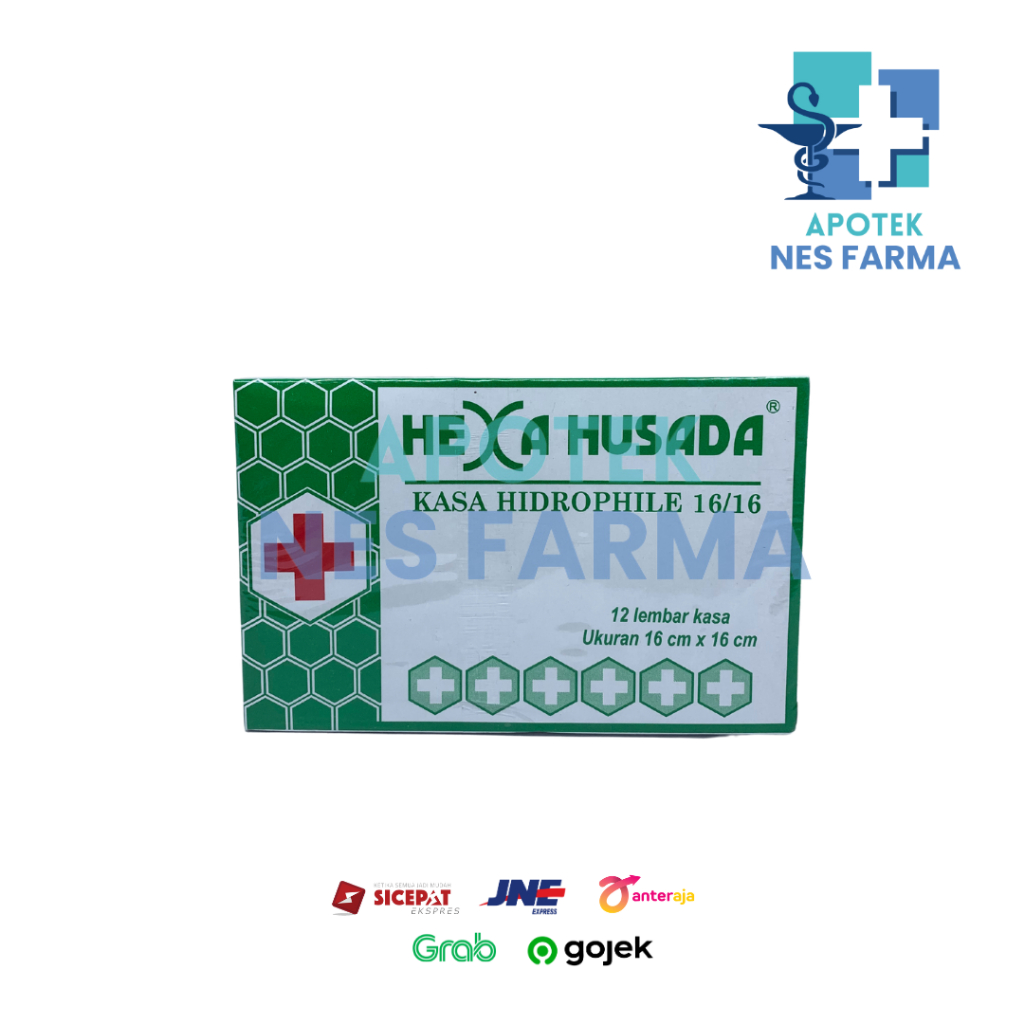 HEXA HUSADA KASA HIDROPHILE 16cm x 16cm ISI 12 LEMBAR KASA