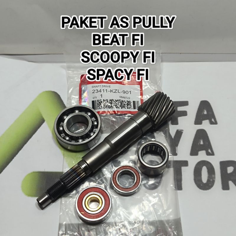 AS PULLY + BEARING PULLY + BEARING 6204 + BEARING 6004 BAK CVT BEAT FI SCOOPY FI SPACY FI  AS PULLY 