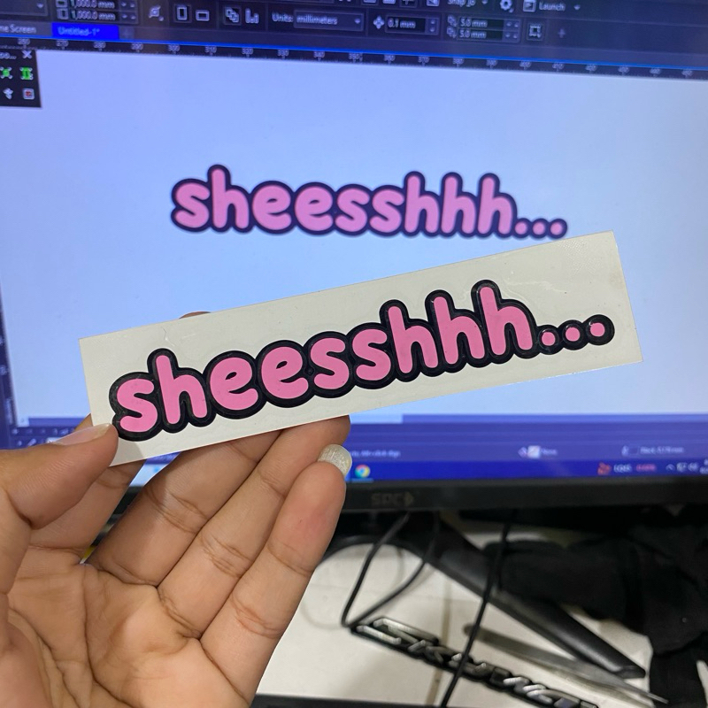 

stiker cutting sheesh 12cm motor,mobil,laptop