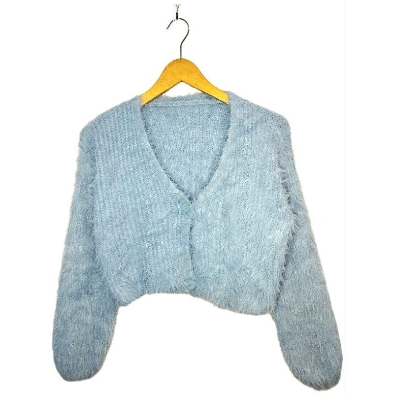 Cardigan Anggora Soft Blue