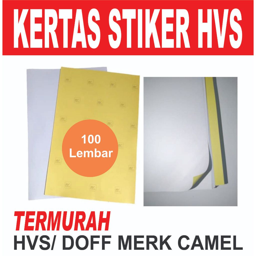 

Kertas Stiker HVS F4 / Sticker HVS F4 Doff MAtte (100 Lbr ) super rekat