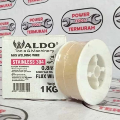 

KAWAT LAS ROL MIG FLUX WIRE 0.8MM 1KG STAINLESS 304 ALDO / MIG WELDING WIRE STAINLESS 304 KEMASAN 1KG