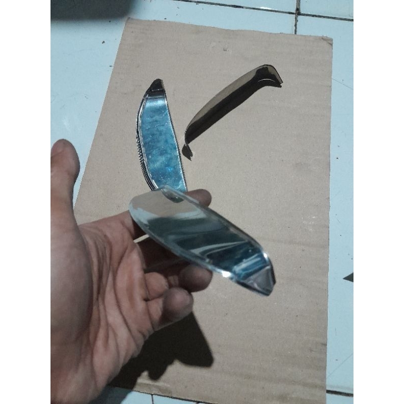 topi lampu depan vespa super px ps sprint bajaj plat besi full croom bisa ngaca