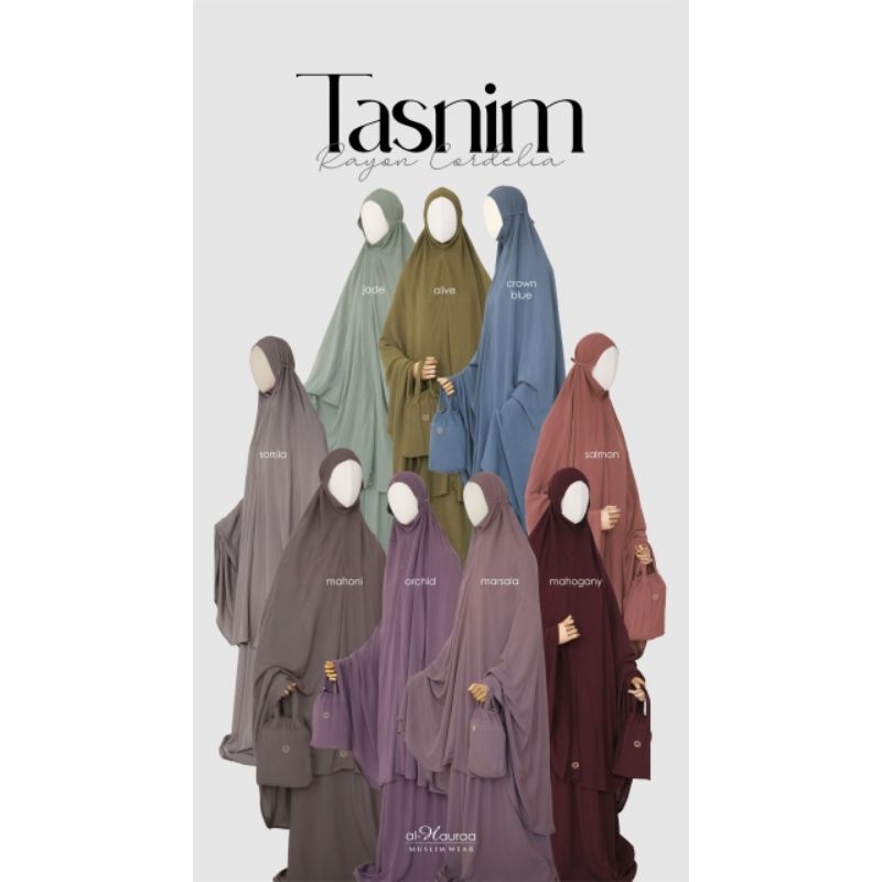 ALHAURAA Mukena Tasnim - Mukenah Dewasa Bahan Rayon Cordelia by Al-Hauraa Muslim Wear