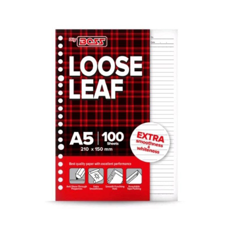 

Loose Leaf Isi Kertas File Binder A5 Garis GigBoss BBO isi 100 Lembar Kertas map Binde