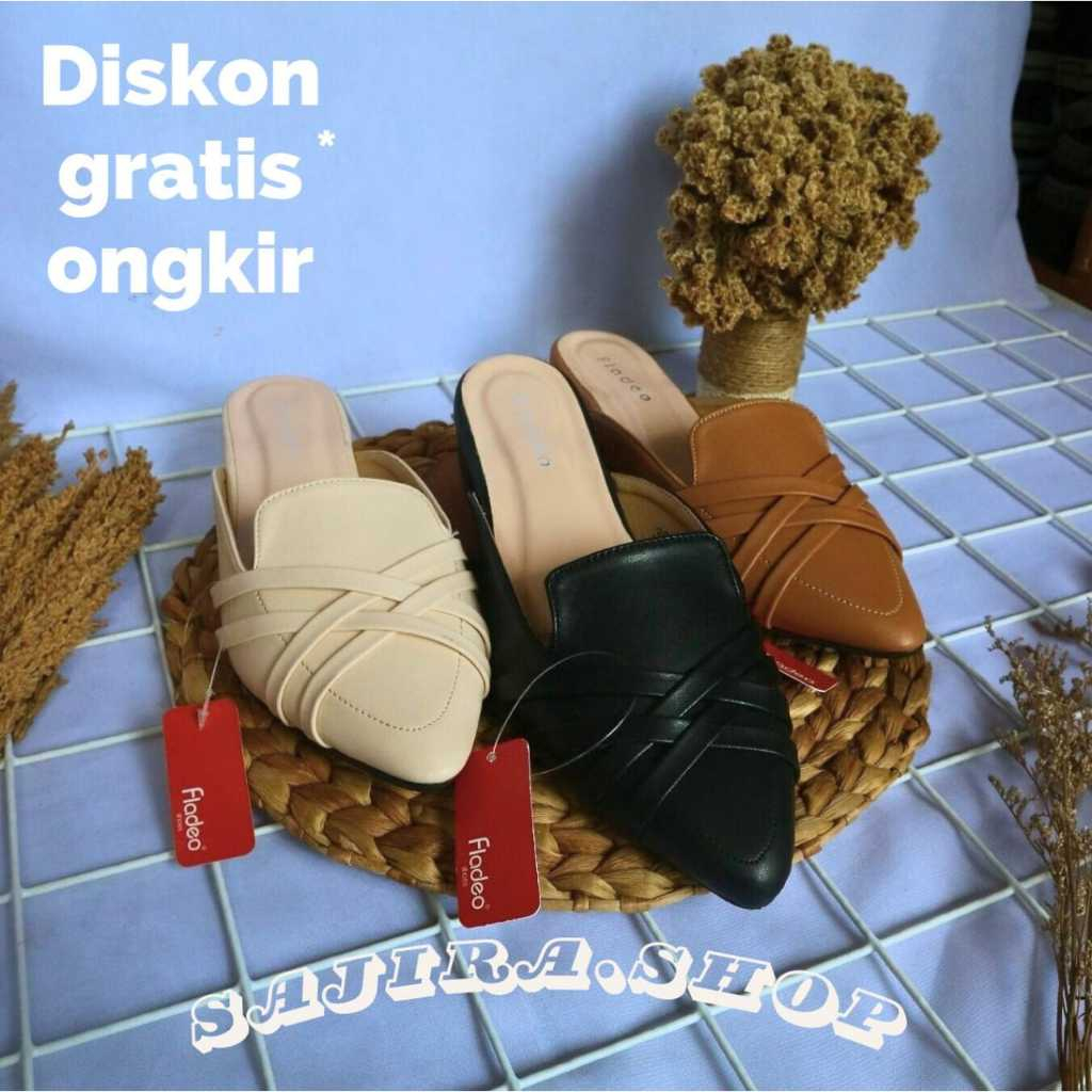 Sendal Selop Fladeo Wanita Greed Ori Hak 3cm CBK