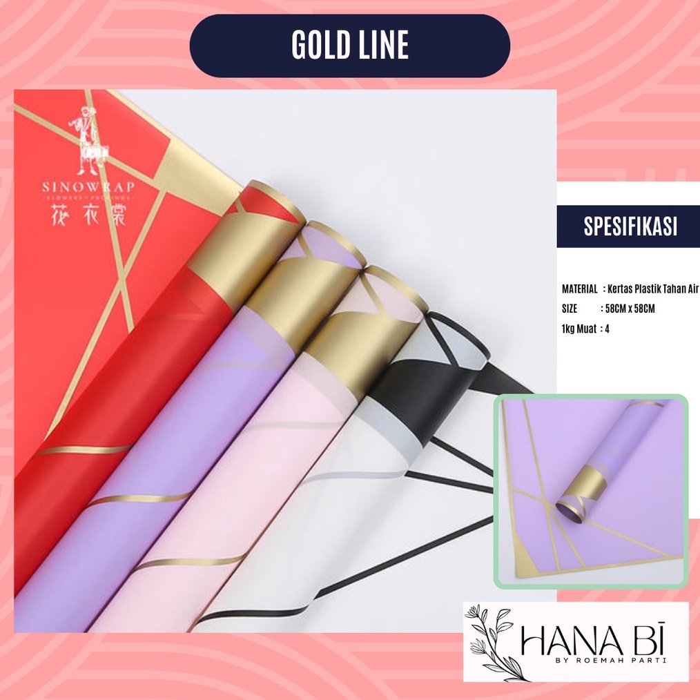 

2 Lembar Kes buket Cellophane Gold Kes Buket Korea Bunga Flower Wrapg Paper Kado PHX42