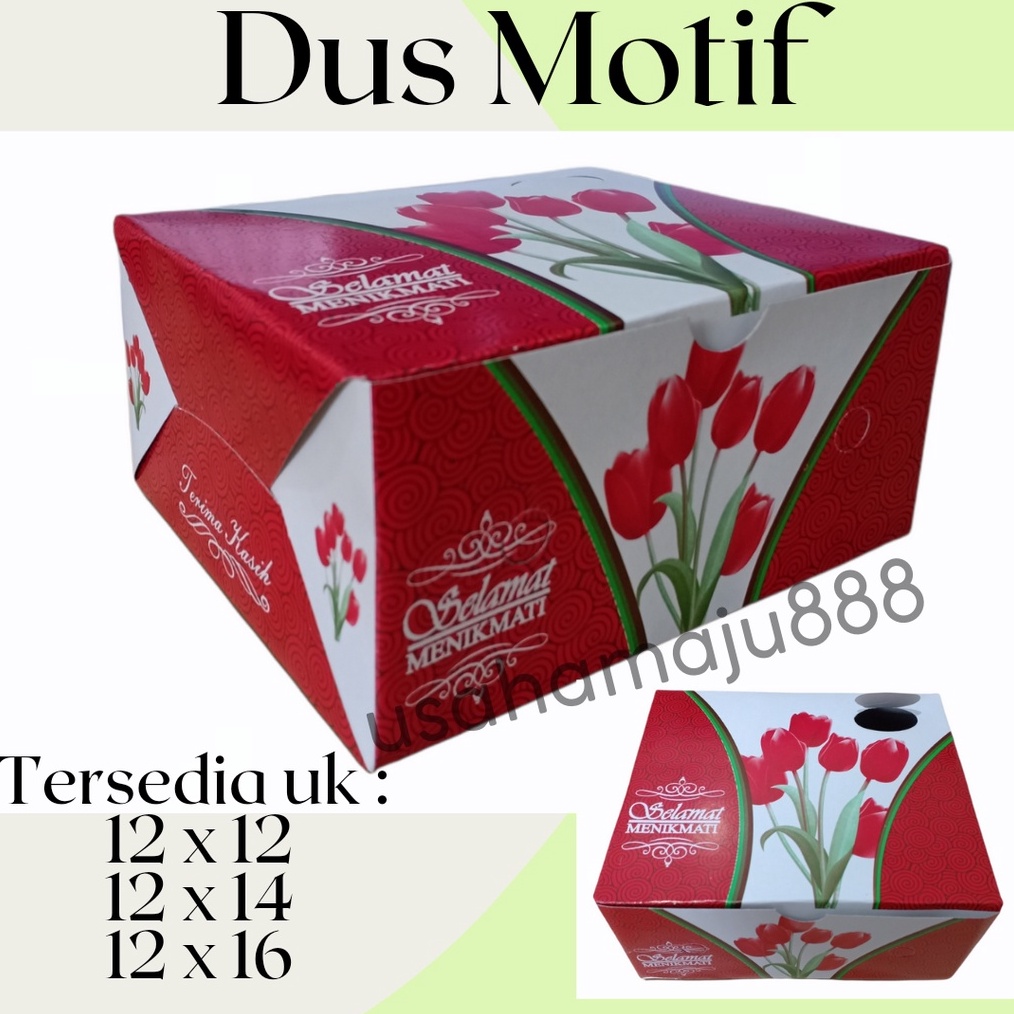 

1pcs Dus Motif Box 12x12 12x14 12x16 Kotak Kue Snack Cemilan