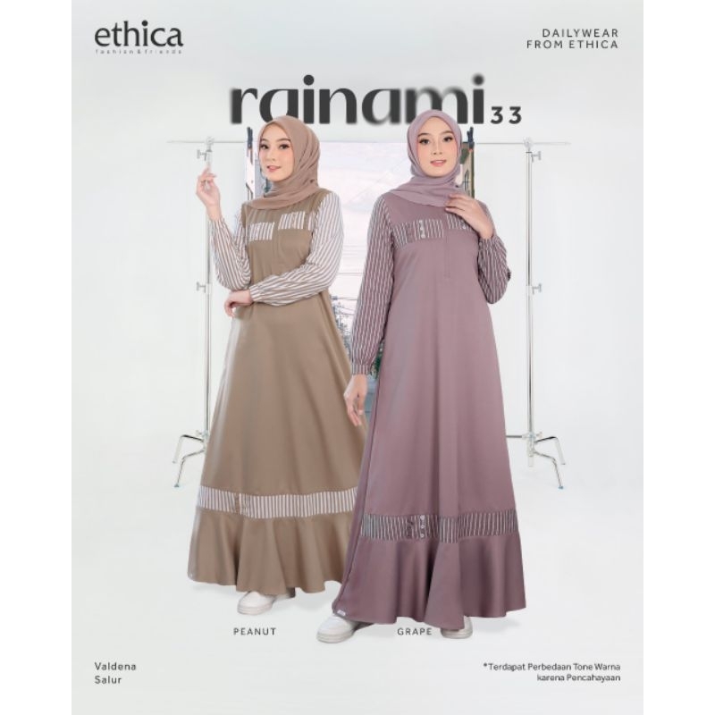 GAMIS POLOS KOMBINASI MOTIF SALUR RAINAMI 19 by ETHICA