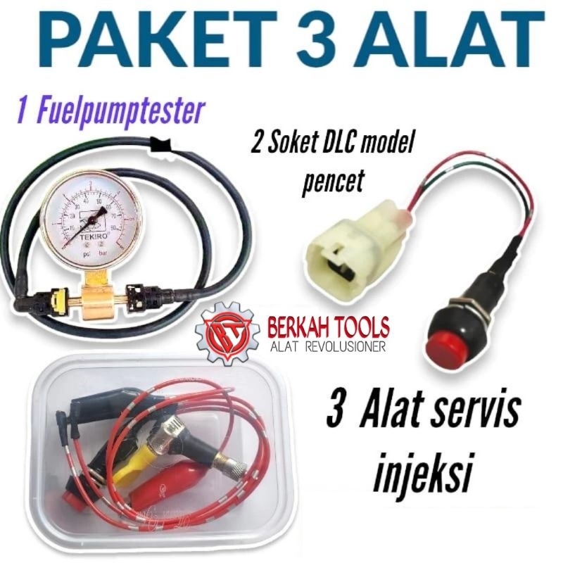 PAKET HEMAT 3 ALAT TERMURAH Alat ukur tekanan fuelpump motor injeksi + alat Servis injektor motor da
