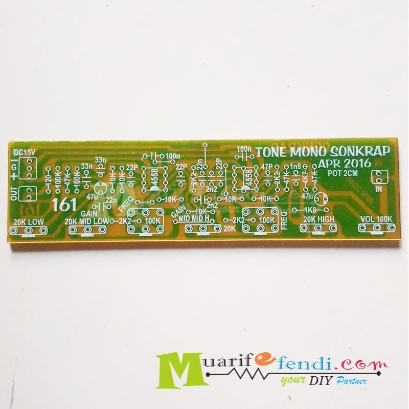 PCB TONE CONTROL MONO SONKRAP dual 4558