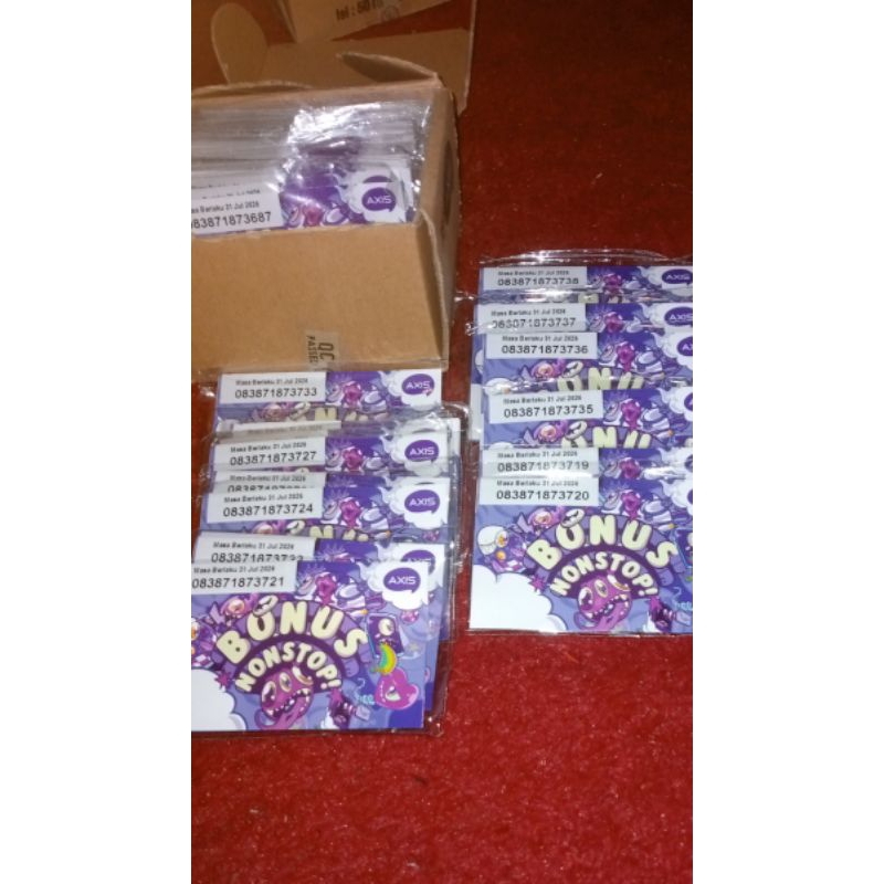 KARTU PERDANA AXIS segel stok ready beli 1 box bonus kartu XL 5 pcs