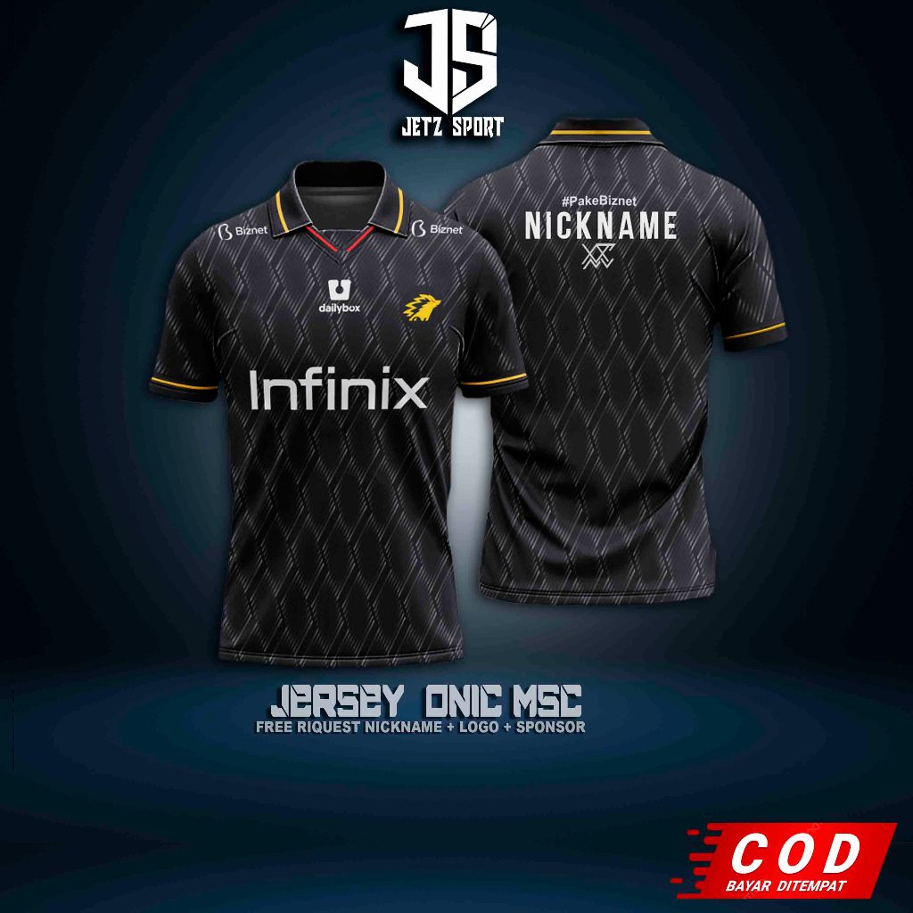 Jersey Onic Esport Away Terbaru MSC 2023 Premium Free Nickname