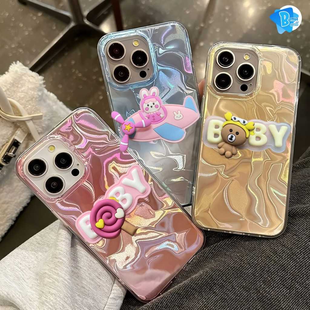 SSP003 Case Hp Baby Bear Lolypop 3d Splitter Waterry Ripple Hardcase Casing Hp Compatible For VIVO Y