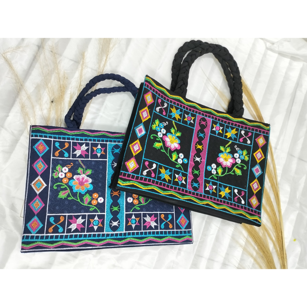 Tas Jinjing / Tas Bordir / TAS BORDIR MOTIF ETNIK KOTAK BESAR