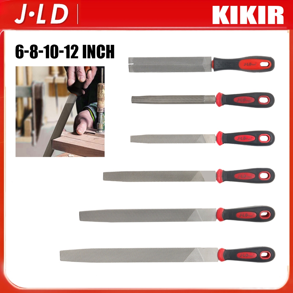 COD JLD Kikir Besi 6/8/10/12" Fitter File Plat / Bulat / Kotak / Segitiga / 1/2 Bulat Set Alat Kikir