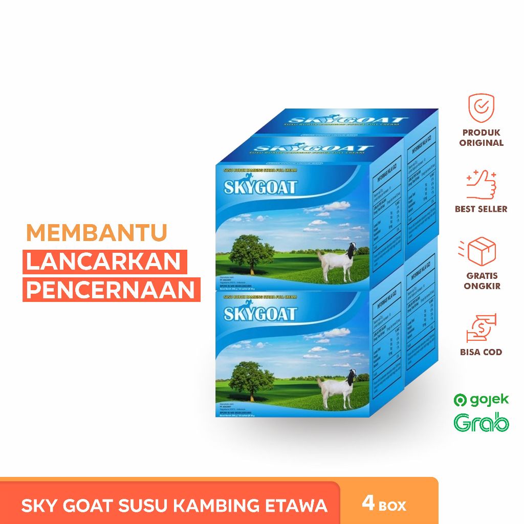 

SKYGOAT / Susu Kambing Etawa Bubuk Rasa Original 4 Box Isi 40 Sachet