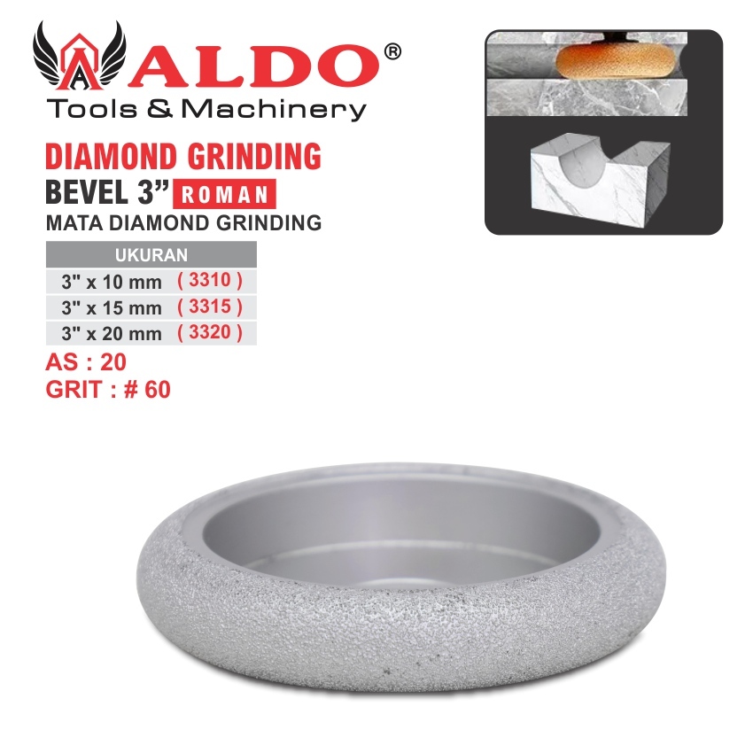DIAMOND GRINDING BEVEL 3" ROMAN / MATA GRINDING BEVEL / MATA GERINDA PINGUL / MATA PROFIL GRANIT MER