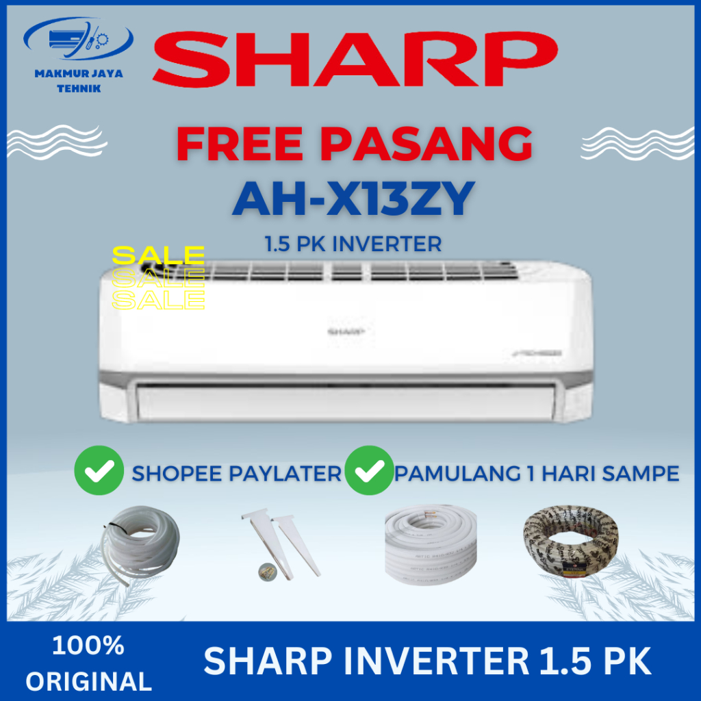 AC SHARP INVERTER 1.5 PK X13ZY JTEC INVERTER / AC SHARP/ AC INVERTER SHARP