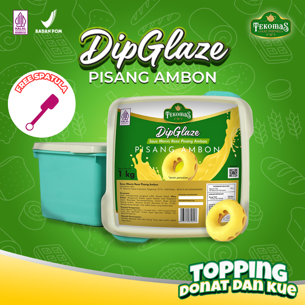 

TEKOMAS - Dip Glaze Rasa Pisang/Banana Reguler 1 Kg ECO Topping Donut Lumer Bahan Kue Siap Pakai