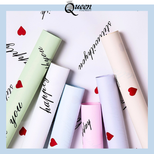 

20 LEMBAR Kertas Buket Love Cellophane Flower wrapping Hand Bouquet Florist 6166