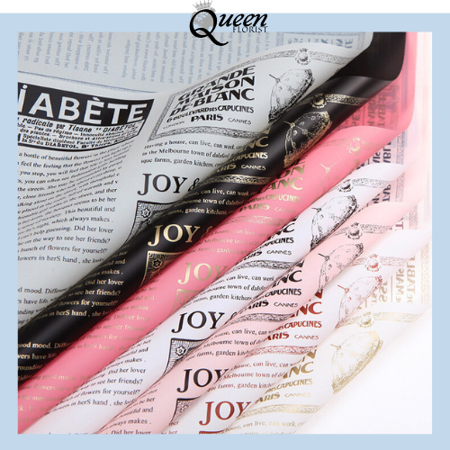 

Kertas Buket Bunga Cellophane Newspaper Flower Wrapping Paper Waterproof Motif Koran 6131