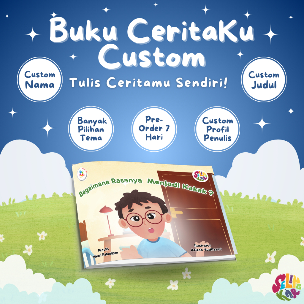 Buku CeritaKu, Buku Cerita Anak Custom, Buku Custom, Buku Kustom, Cerita Anak, Tulisan Anak, Anak Be