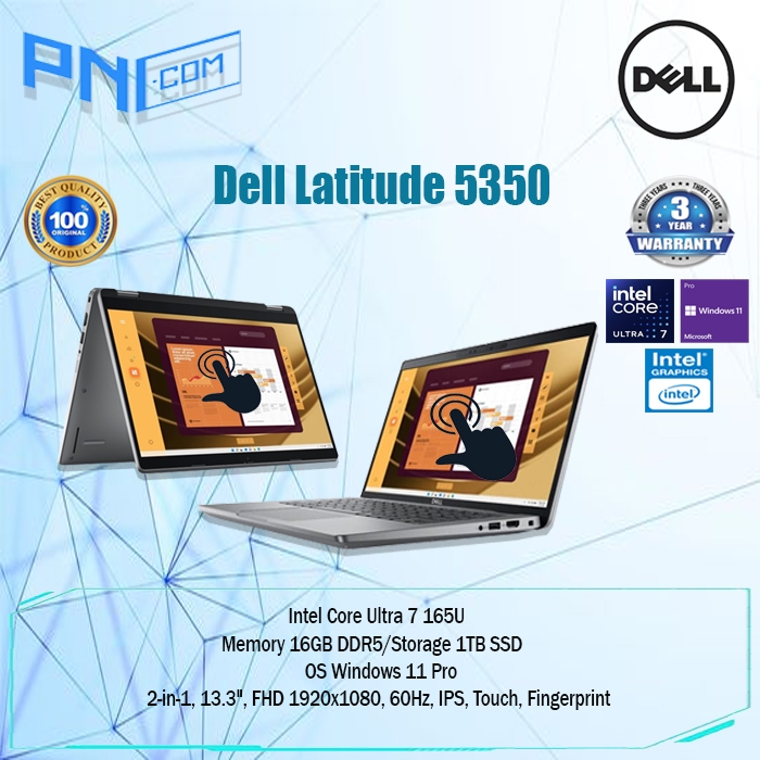 Dell Latitude 5350 2in1 Ultra 7 165U 16GB 1TB SSD WIN11PRO 3Yr Touch