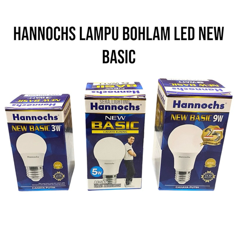 Hannochs Lampu Bohlam LED New Basic 3 watt 5 watt 9 watt Cahaya Putih Cahaya Kuning