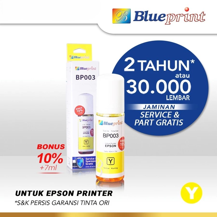 Tinta Epson BLUEPRINT 003 For Printer Epson L1110 L3110 L3150 72ml Yellow - Kuning