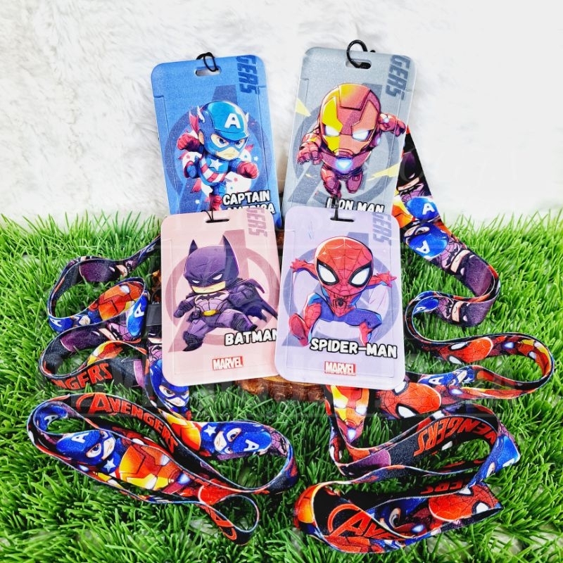

ID Card Holder Spiderman Tali Lanyard Card Holder Iron Man Super Hero Name Tag Iron Man Tali Pengait