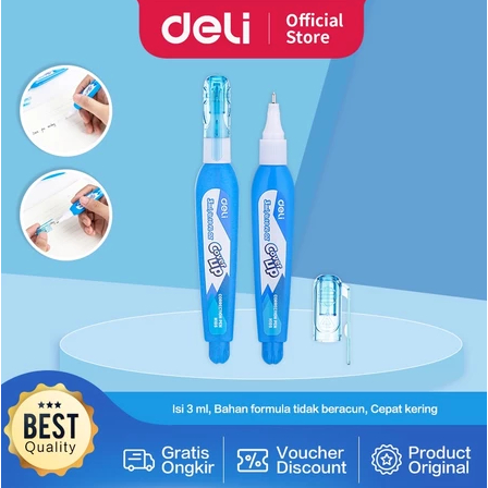 

DELI Correction Pen / Tipe X 3ml Cepat Kering Tidak Beracun EH10590