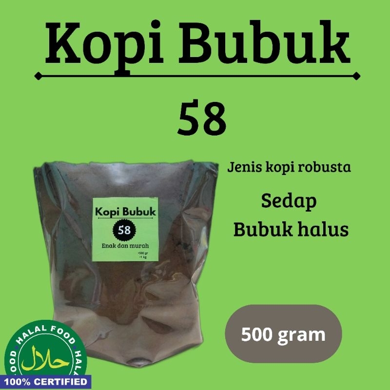 

Kopi bubuk 58 murah 500gr
