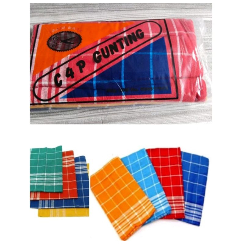 ATK Medan 1Lusin Isi 12 Lembar Serbet Kain Lap Serbaguna Warna Cap Gunting Ukuran 55x55cm Bahan Teba