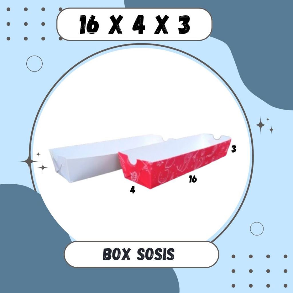 

Box Sosis 16x4x3 Dus Packing Makanan Hotdog Corndog Tokkebi Hottang Ivory Food Grade