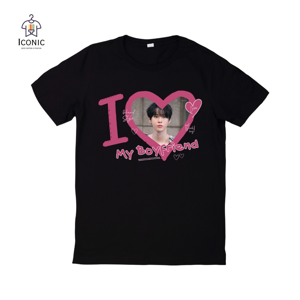 [KAOS CUSTOM] BAJU KAOS I LOVE MY BOYFRIEND / I LOVE MY GIRLFRIEND BUCIN BISA GANTI FOTO DAN TULISAN