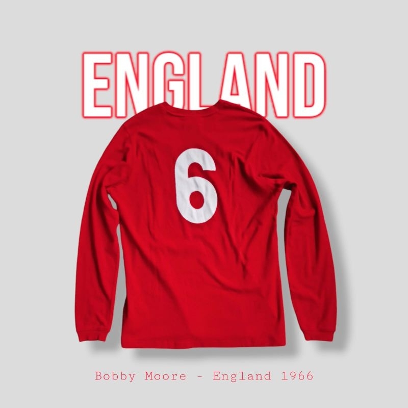 Jersey Umbro England Home 1996 Long Sleeve Official Repro Bobby Moore