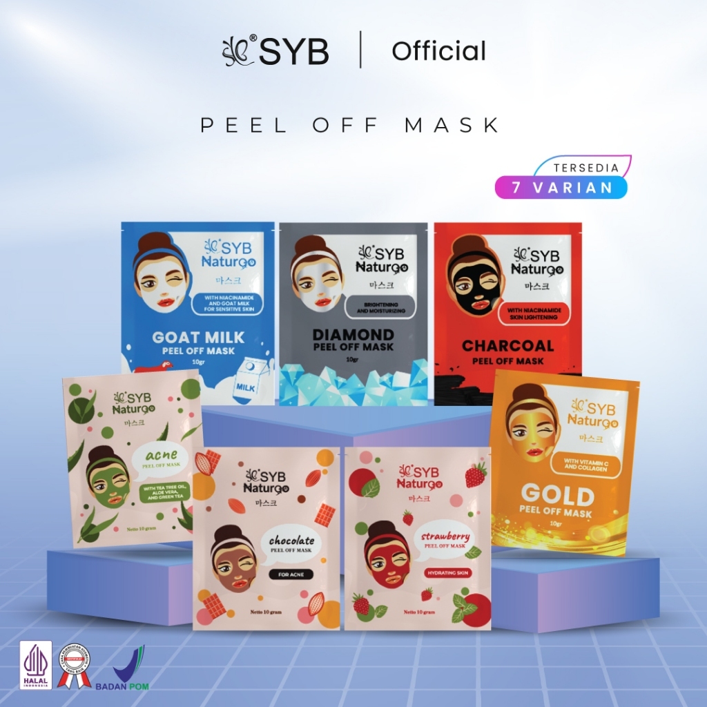 SYB NATURGO DIAMOND, GOLD, GOAT MILK PEEL OFF MASK | MASKER PEEL OFF SYB BPOM | EXP 2025