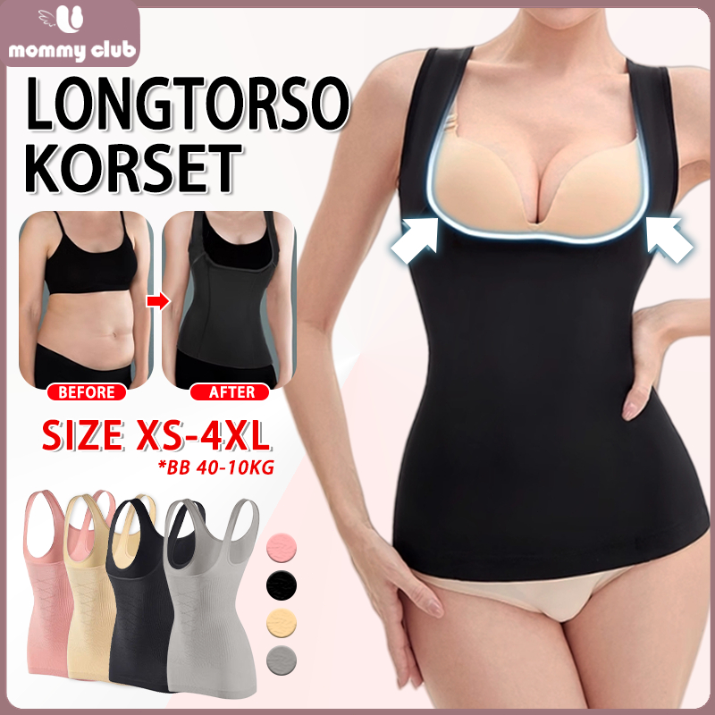 Korset Longtorso Seamless Tanktop Bra Dalaman Kebaya Korset Pelangsing Perut Korset Breast Lift Teba