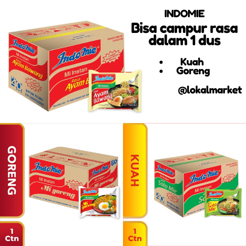 

Indomie 1 dus bisa mix varian Goreng dan Kuah / harga termurah