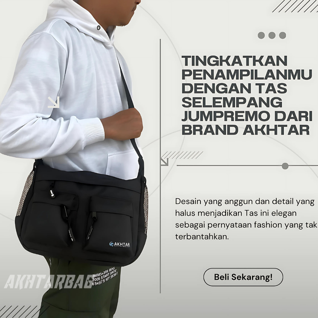 RB Tas Selempang Bahu Pria Wanita Dewasa Ukuran Besar Murah Premium Terbaru Akhtar Jumpremo